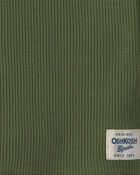 Tout-petit fille T-shirt henley manches longues isotherme - Vert olive, image 2 sur 2 diapositives
