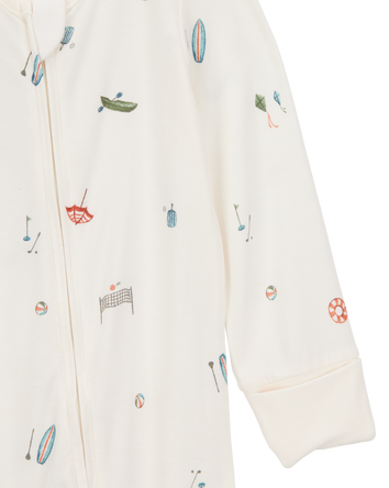 Baby Camp Print Zip-Up PurelySoft Sleeper, 
