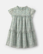 Toddler Girl Floral Occasion Dress - Green, image 1 of 4 slides