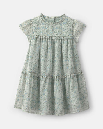 Toddler Girl Floral Occasion Dress - Green, 