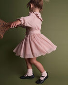 Toddler Girl Peter Pan Collar Top - Blush, image 4 of 5 slides
