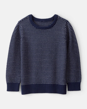 Garçons - Pull en coton rayé à manches longues - Bleu, 