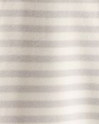 Baby Valentine's Day Striped DreamPlush Snug Fit 2-Way Zip Sleeper - Grey, image 4 of 5 slides