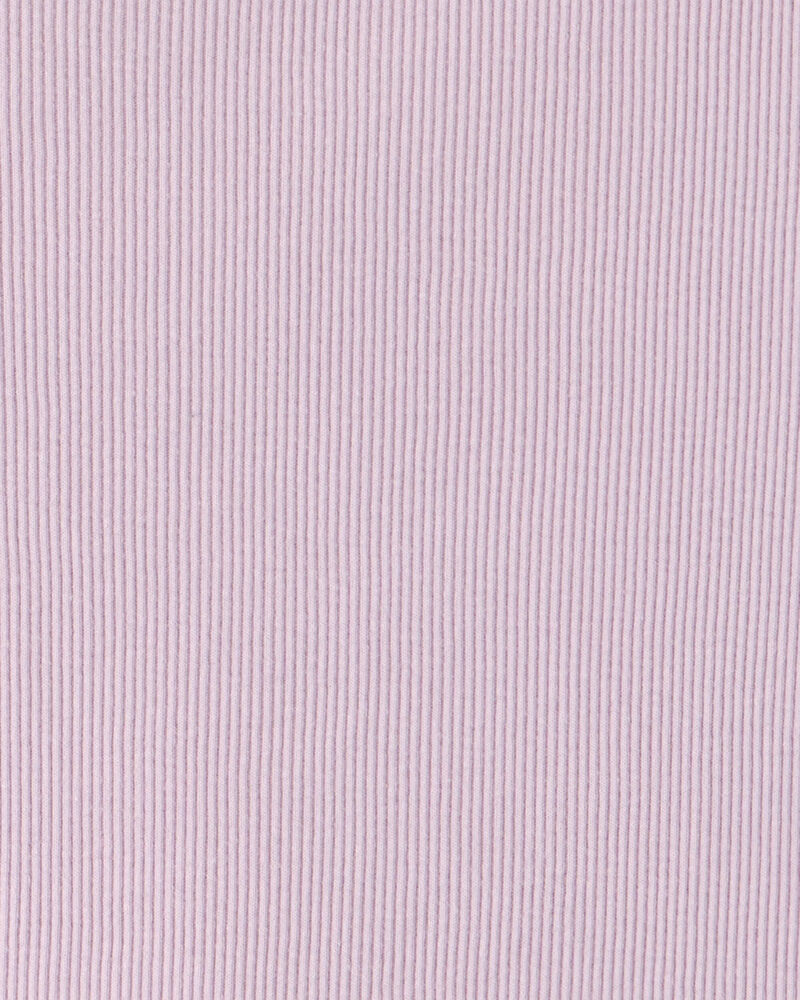 Girls Ribbed Long-Sleeve Top - Purple, image 2 of 3 slides