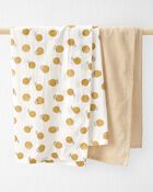 2-Pack Organic Cotton Muslin Swaddle Blankets, image 2 of 3 slides