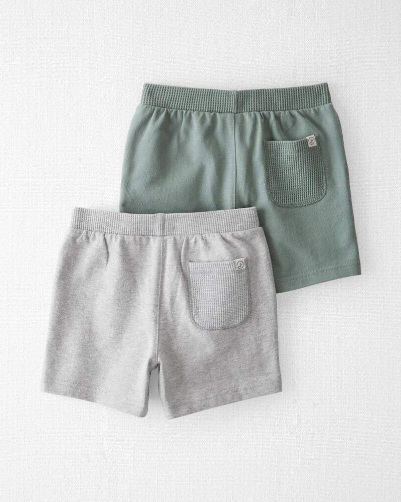 Toddler 2-Pack Organic Cotton Waffle Knit Shorts, image 2 of 5 slides