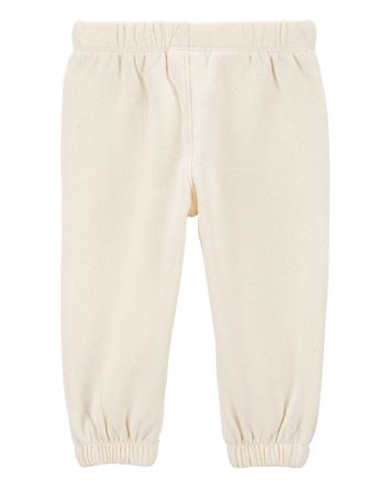 Baby Girl Glitter Pull-On Fleece Joggers, 