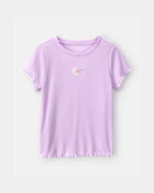 Filles - Pyjama 2 pi&egrave;ces ample en tissu c&ocirc;tel&eacute; &agrave; motif de lune - Mauve, image 2 sur 4 diapositives