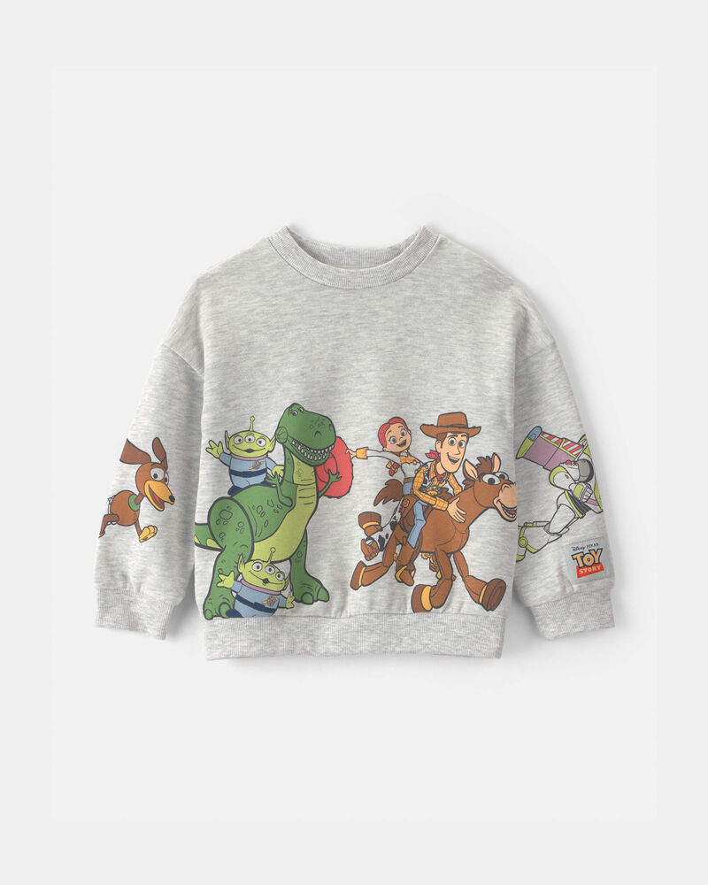 Toddler Boy Pixar&copy; Toy Story French Terry Long-Sleeve Pullover Sweatshirt - Grey, image 1 of 4 slides