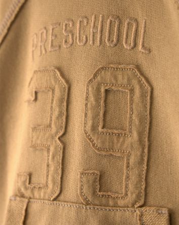 Toddler Boy Varsity French Terry Hoodie - Brown, 