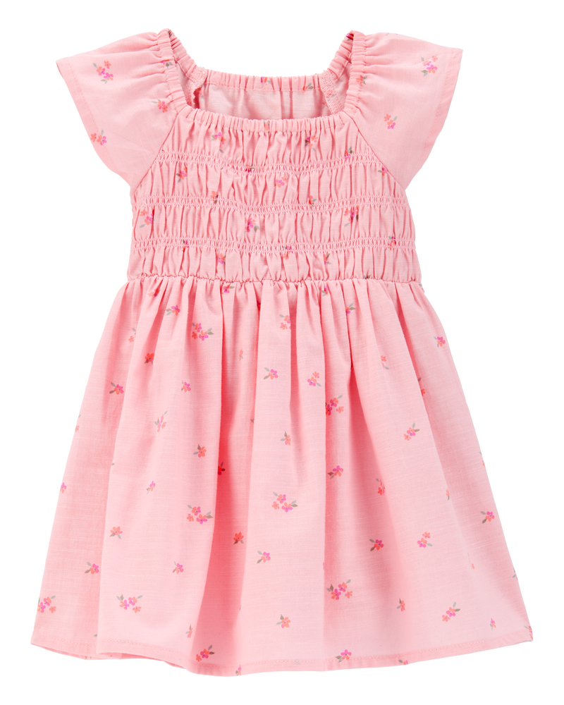 Bébé Robe maxi à manches courtes à fleurs - Rose, image 1 sur 4 diapositives
