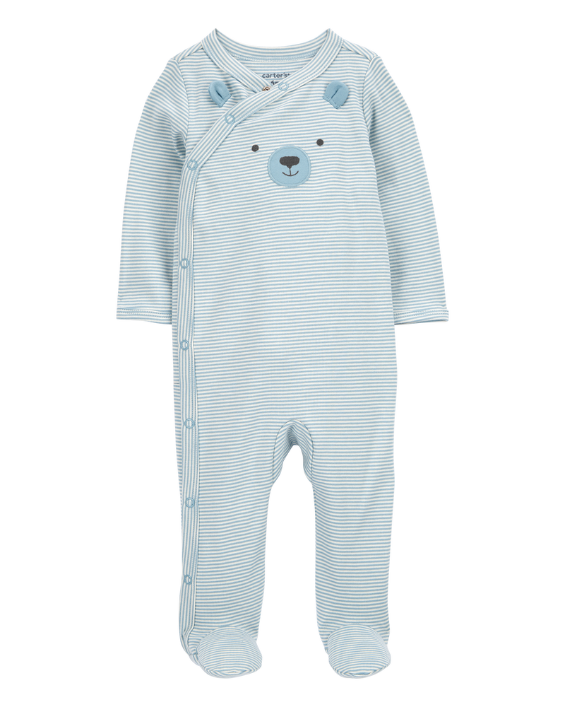 Baby Boys Baby Bear Snap Up Cotton Sleeper Pyjamas 3M Carter s