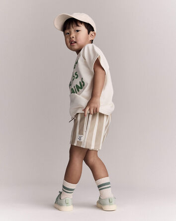 Toddler City Park&trade; Shorts in Stripes - Khaki/Cream, 