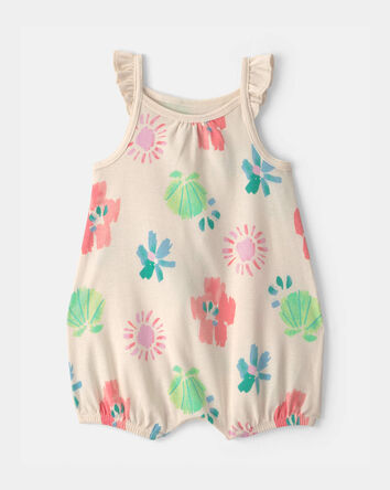 Baby Girl Summer Beach Sleeveless Romper, 