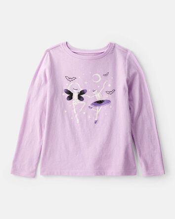 Filles - T-shirt à manches longues imprimé squelette - Mauve, 