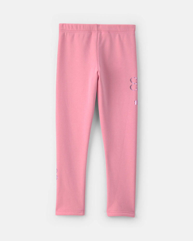 Filles - Legging extensible en molleton &agrave; motif floral &ndash; Rose, image 2 sur 4 diapositives