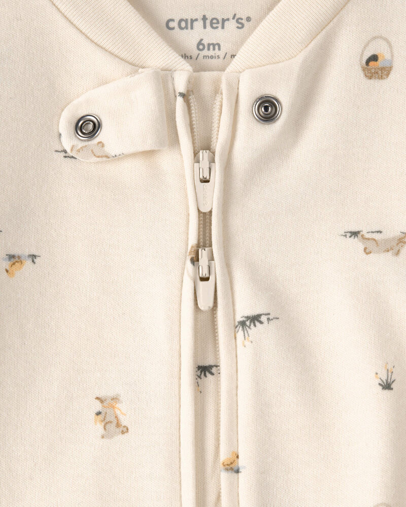 Baby Easter Bunny 100% Cotton Sleeper -Cream, image 2 of 5 slides