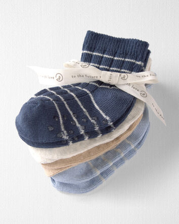 Baby 4-Pack Ankle Socks in Stripes Made with Organic Cotton, 