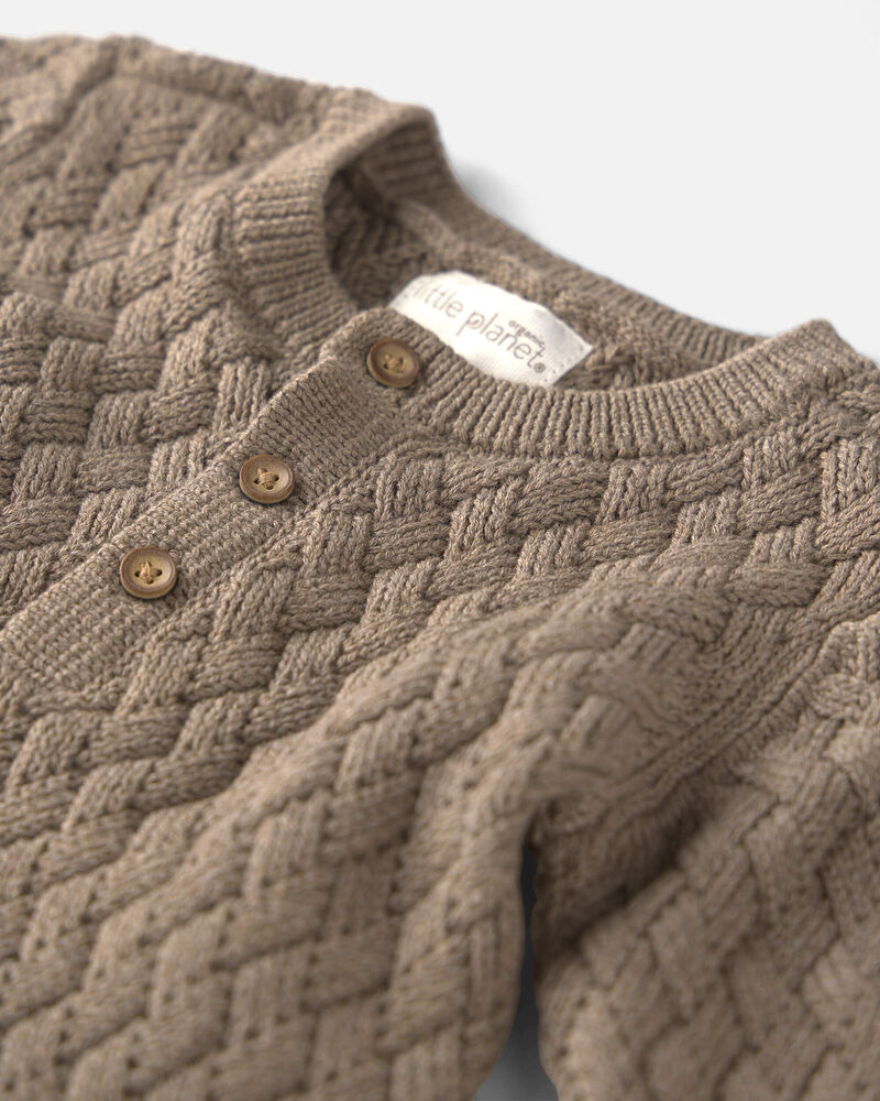 Baby Organic Cotton Sweater Knit Jumpsuit, image 3 of 5 slides