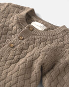 Baby Organic Cotton Sweater Knit Jumpsuit, image 3 of 5 slides