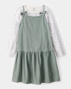 Kid 2-Piece Floral Tee & Tank Dress, image 1 of 6 slides