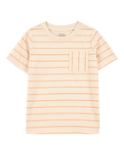 Toddler Striped Short-Sleeve Pocket Tee - Orange, image 1 of 4 slides
