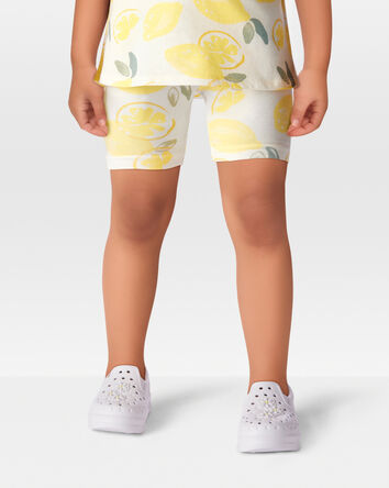 Toddler Lemon Print Bike Shorts, 