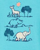 Toddler Zoo Animals Short-Sleeve Graphic Tee - Blue, image 2 of 3 slides