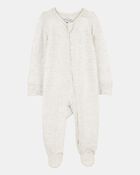 B&eacute;b&eacute; - Grenouill&egrave;re PurelySoft &agrave; fermeture &agrave; glissi&egrave;re &agrave; 2 sens de couleur unie - Gris, image 1 sur 4 diapositives