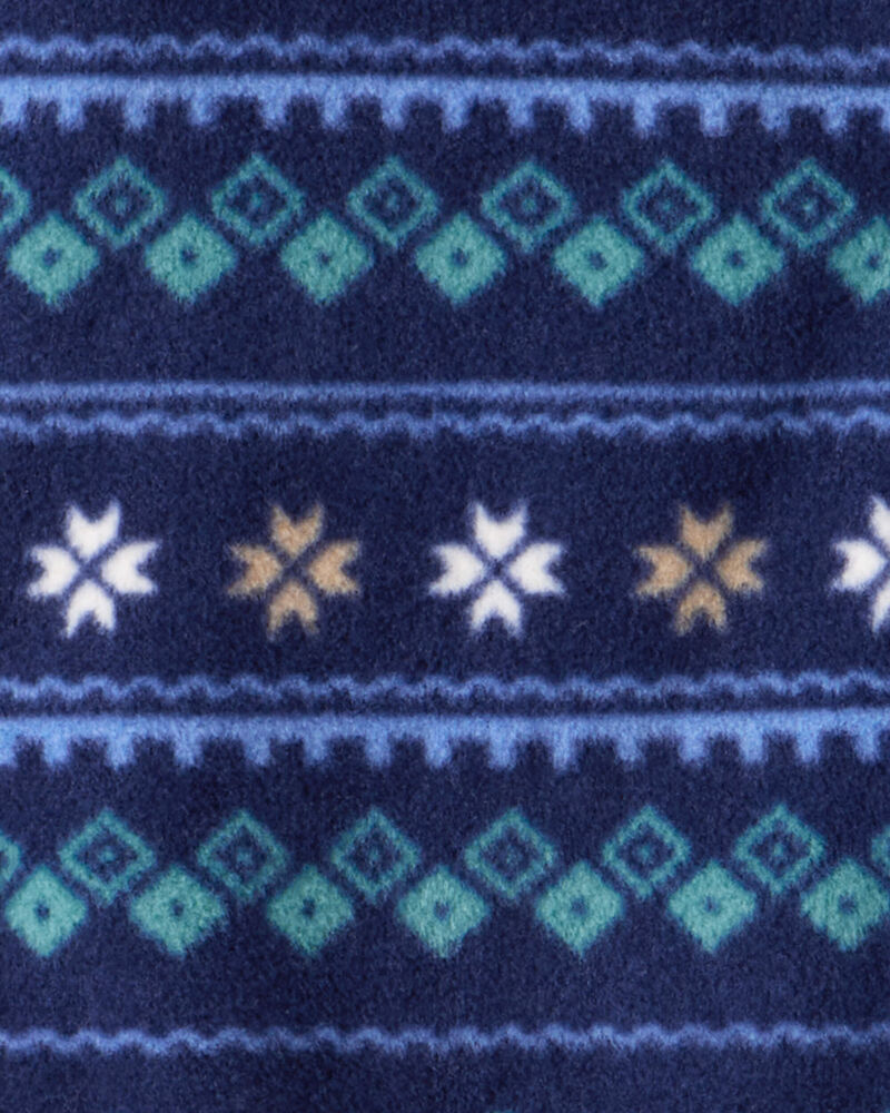 Baby Boy Fair Isle Fleece Long-Sleeve Loose Fit Sleeper, image 3 of 4 slides