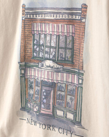 Girls 'New York City' Graphic Tee - Cream, 