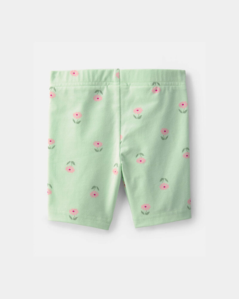 Toddler Girl Floral Bike Shorts - Green, image 2 of 4 slides