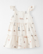 Baby Organic Cotton Coastal-Print Dress, image 1 of 5 slides