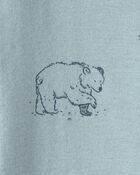 B&eacute;b&eacute; - Grenouill&egrave;re en coton biologique &agrave; motif Oursons bleus , image 4 sur 4 diapositives