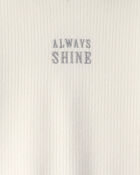 Filles - Haut manches longues &agrave; col chemin&eacute;e &laquo;Always Shine&raquo; &ndash; Cr&egrave;me, image 2 sur 2 diapositives