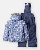 Girls 2-Piece Taslan Heart Print Snowsuit Set - Indigo, image 2 of 13 slides
