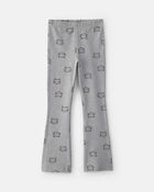 Girls Cat Cotton Pull-On Stretch Leggings - Grey, image 1 of 4 slides