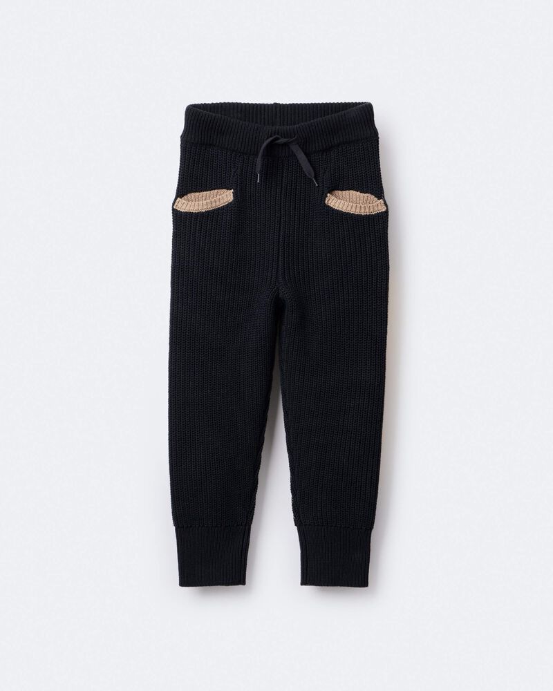 Toddler Sweater Jogger Pant - Black, image 6 of 7 slides
