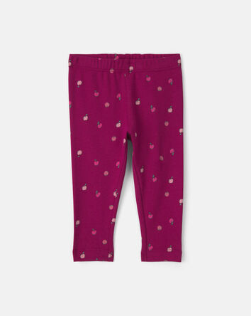 Baby Girl 3-Piece Apple Long-Sleeve Bodysuit & Pant Set - Burgundy/Pink, 