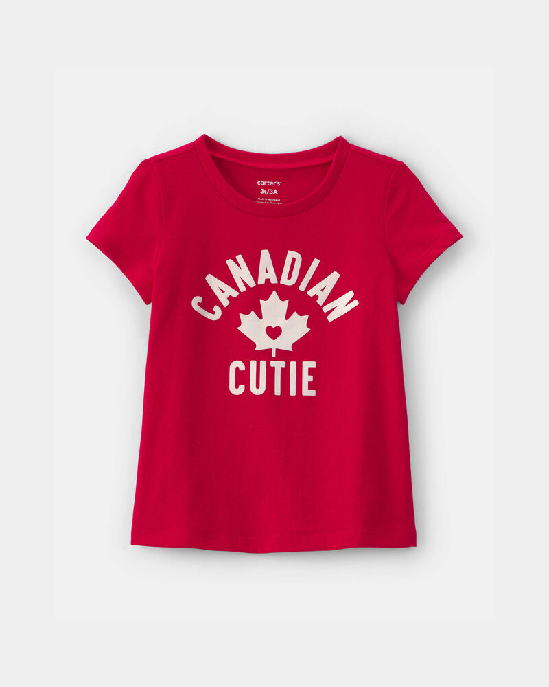 Toddler Girl Canadian Cutie Short-Sleeve Tee - Red, image 1 of 4 slides