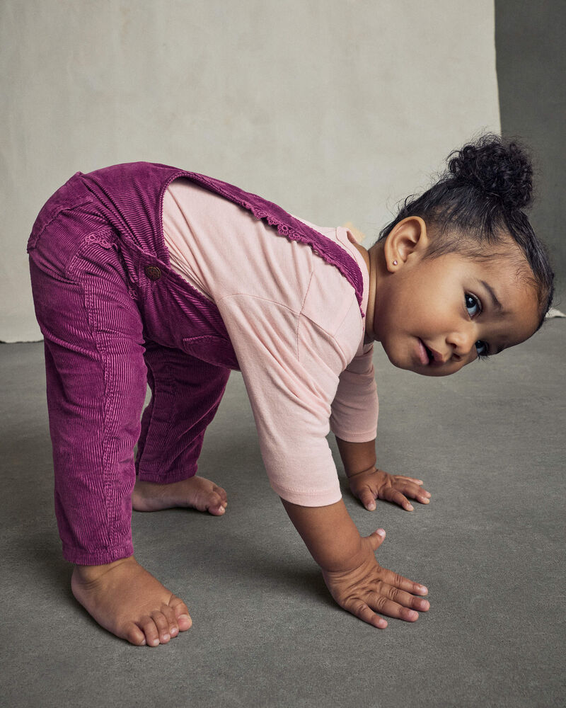 B&eacute;b&eacute; fille - Salopette en velours c&ocirc;tel&eacute; &ndash; Mauve, image 4 sur 7 diapositives