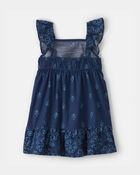 Tout-petit fille - Robe &agrave; &eacute;paules volant&eacute;es &agrave; motif floral - Bleu marine, image 2 sur 3 diapositives