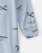 B&eacute;b&eacute; gar&ccedil;on - Grenouill&egrave;re PurelySoft avec fermeture &agrave; glissi&egrave;re 2 sens, avion - Bleu, image 5 sur 5 diapositives