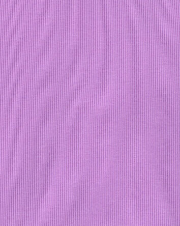 Girls Long-Sleeve Rib Top - Purple, 