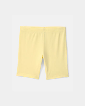 Girls Solid Bike Shorts - Yellow, 