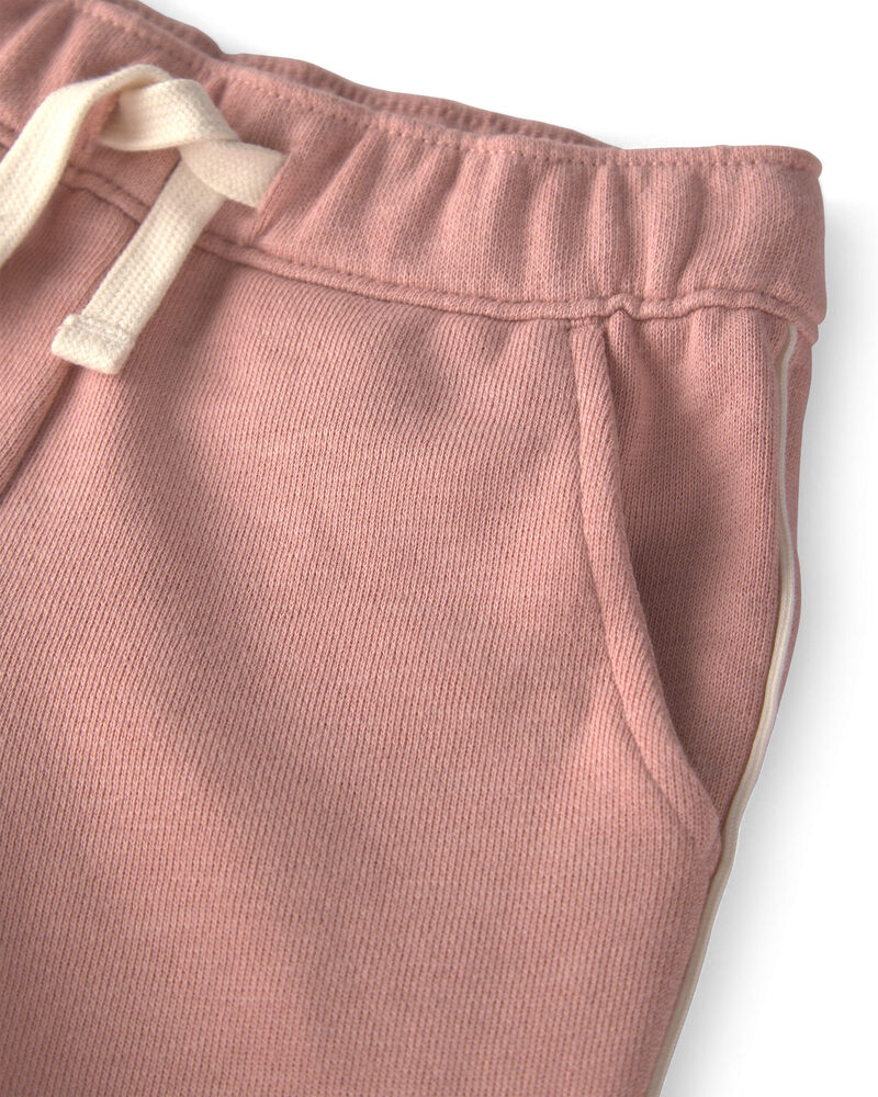 Tout-petit fille - Ensemble 2 pi&egrave;ces chandail et short en coton biologique - Rose, image 3 sur 4 diapositives