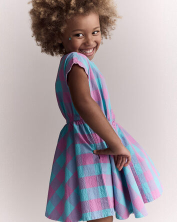 Tout-petit fille - Robe festonn&eacute;e Avenue Twirl&trade; &agrave; carreaux - Mauve/Bleu, 
