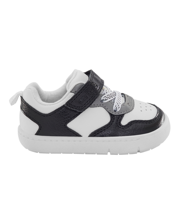 Every Step® First Walker  Faux Leather Fashion Sneakers - White/Black, 