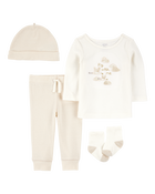 Baby 4-Piece Cloud Print Outfit Set, image 1 of 5 slides