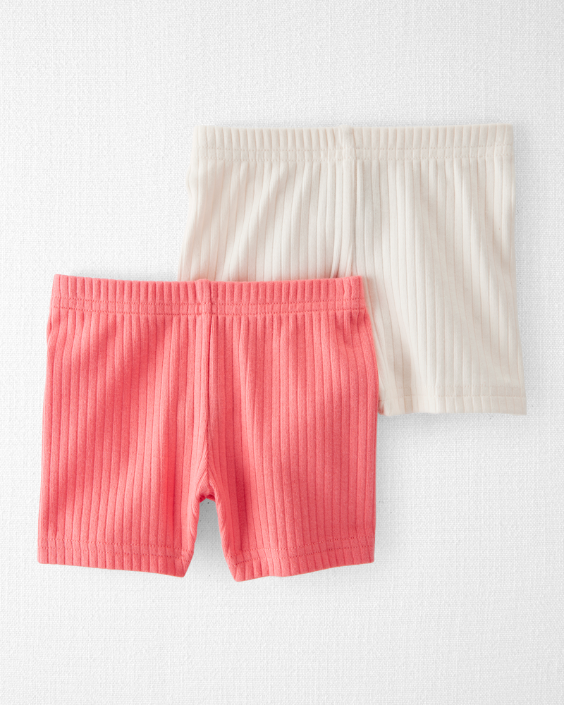 Baby Organic Cotton Ribbed Pedal Shorts, image 2 of 3 slides